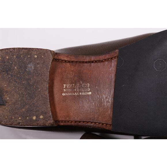 Peal & Co Brooks Brothers Brown Leather Tied Loafers Men's UK 10.5 US 11 - Picture 10 of 12